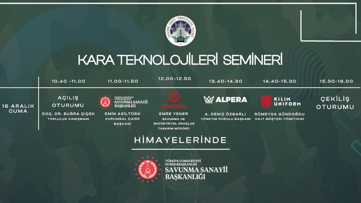 YTÜ Savunma Sanayi Teknolojileri Topluluğu Kara Teknolojileri Semineri, 16 Aralık’ta Düzenlenecek