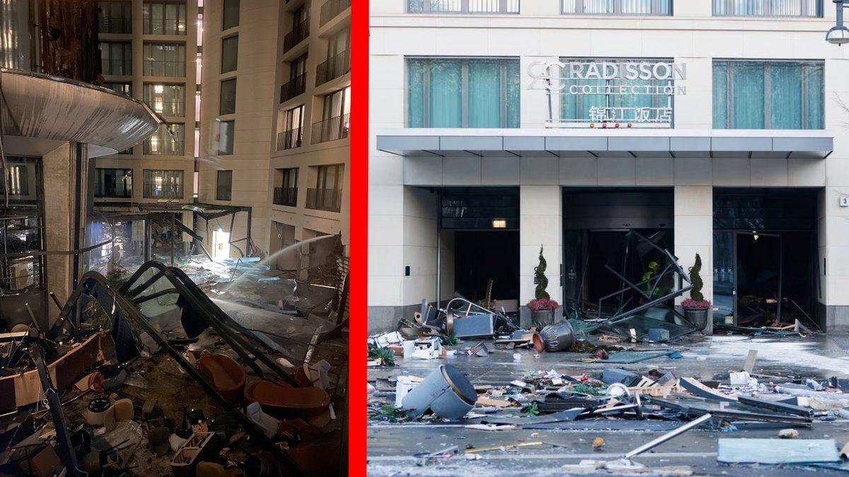 Bir Otelin İçinde Bulunan Dünyanın En Büyük Silindirik Akvaryumu Patladı, 1500 Balık Etrafa Saçıldı [Video]