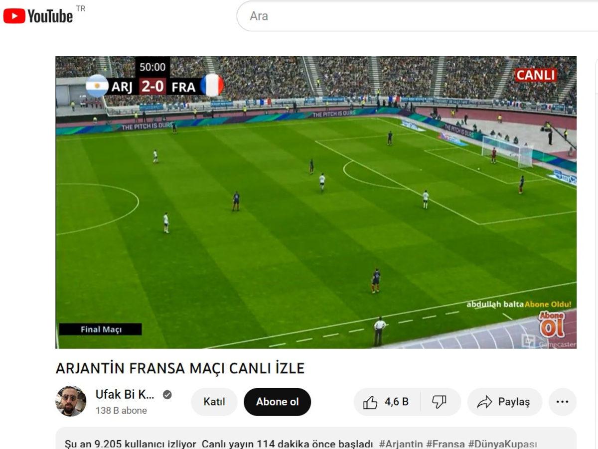 Arjantin - Fransa Dünya Kupası Finali Diye Binlerce Kişi Oyun Yayını İzledi