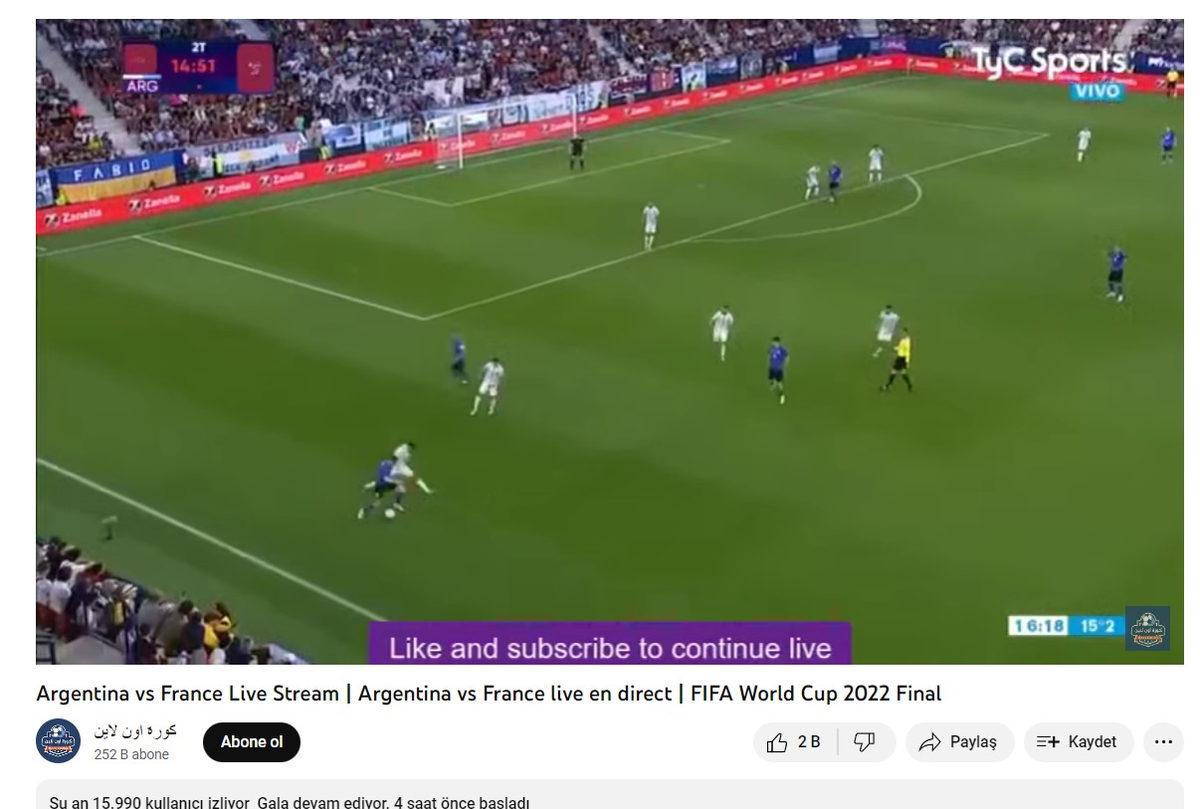 Arjantin - Fransa Dünya Kupası Finali Diye Binlerce Kişi Oyun Yayını İzledi