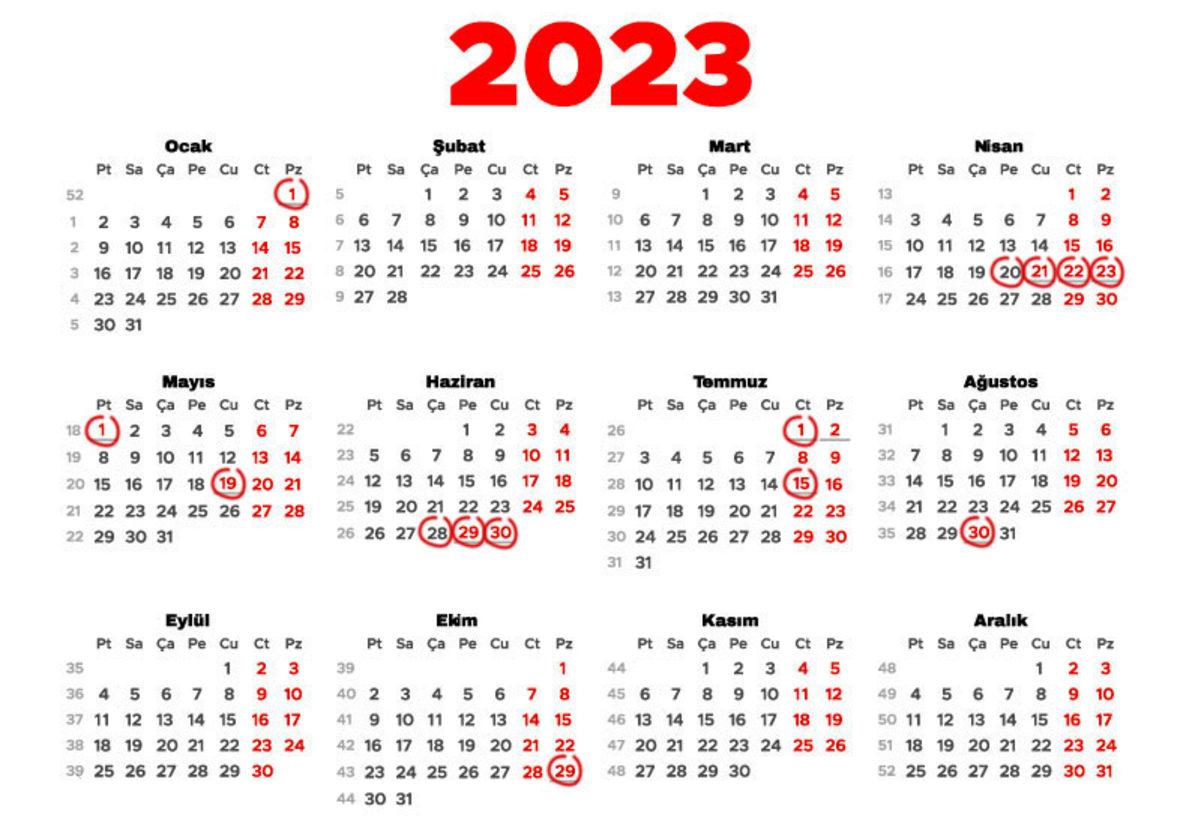 Yarısı Hafta Sonuna Denk Geliyor: İşte 2023’teki Tüm Resmi Tatiller ve Tarihleri