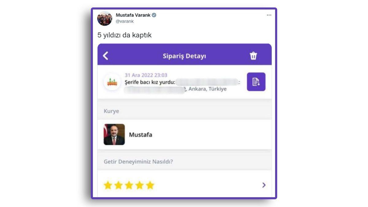 Bakan Varank, Yılbaşında Getir Kuryesi Olduğu Anlardan Video Paylaştı: ’’5 Yıldızı da Kaptık’’