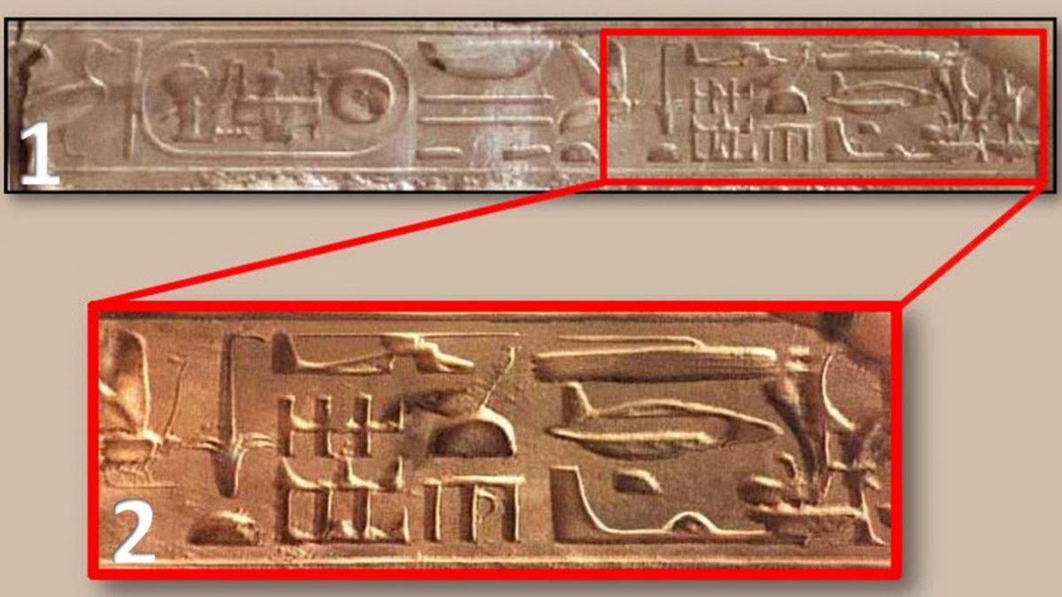 Antik Mısır Kabartmaları Üzerindeki UFO, Helikopter, Ampul Gibi Görünen Şekiller Aslında Ne?