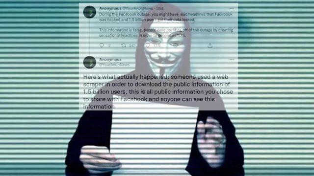 Hacker Grubu Anonymous’tan ’1,5 Milyar Facebook Kullanıcısı Verileri’ Hakkında Önemli Açıklama