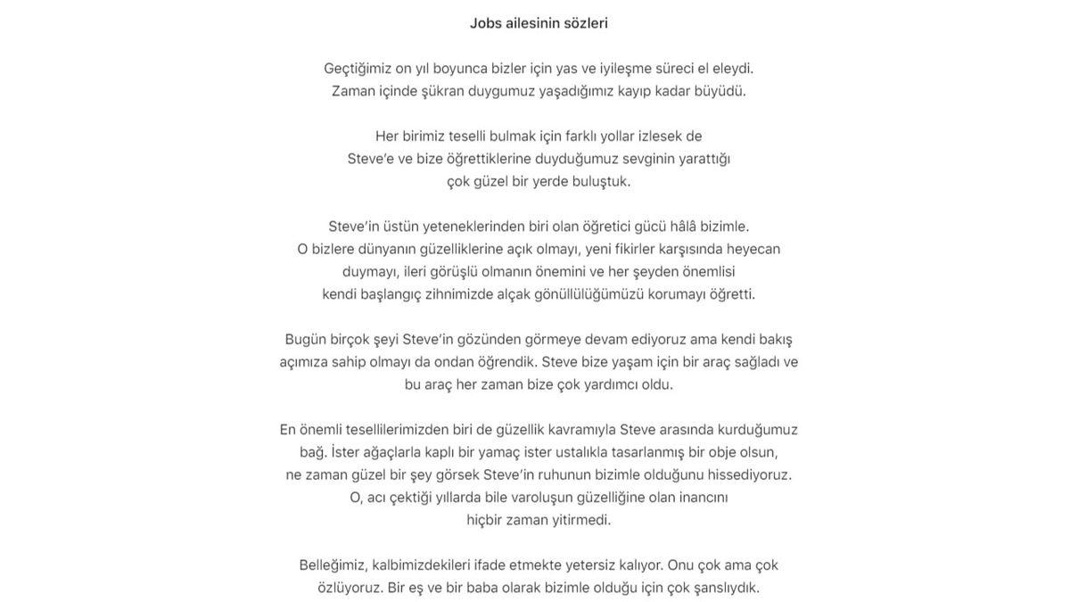 Apple’dan Steve Jobs’un 10. Ölüm Yıldönümü İçin Duygulandıran Video