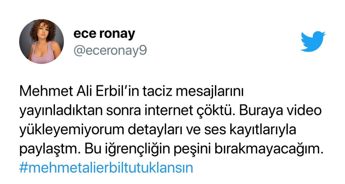 TikTok Fenomeni Ece Ronay, Mehmet Ali Erbil’i Taciz ile Suçlayarak Attığı Mesajları İfşa Etti