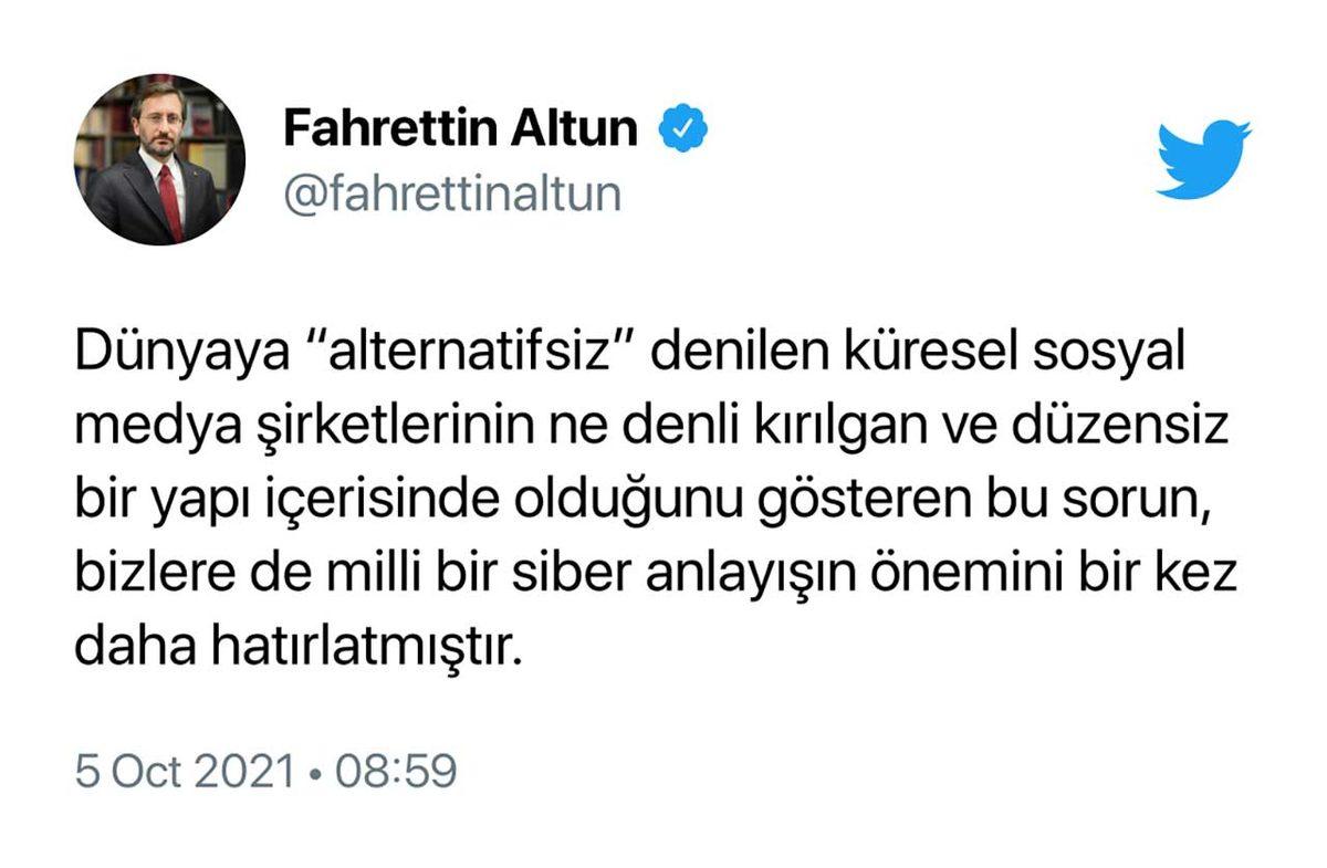 İletişim Başkanından ‘Facebook Kesintisi’ Hakkında Açıklama: Yerli ve Milli Yazılımlara Yönelmek Zorunluluk