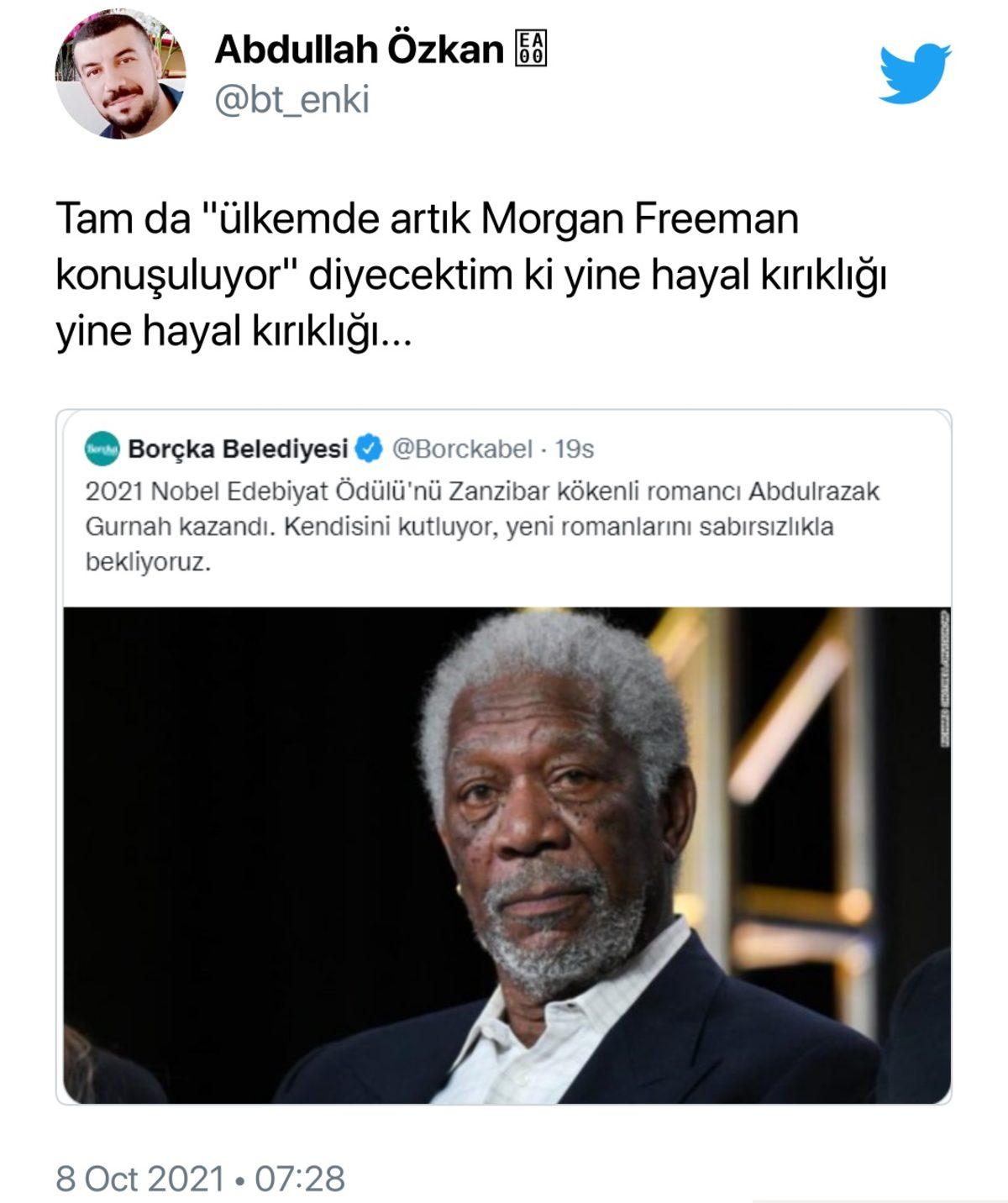 Belediyenin Nobel Ödüllü Yazar Diye Morgan Freeman’ın Fotoğrafını Paylaşması, Sosyal Medyada Viral Oldu