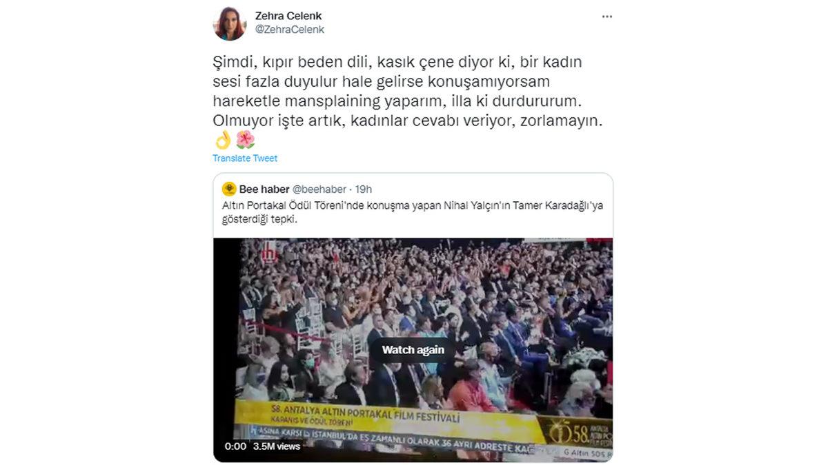 Altın Portakal’da Tamer Karadağlı ve Nihal Yalçın Arasında Geçen Olay, Sosyal Medyada Tepki Topladı