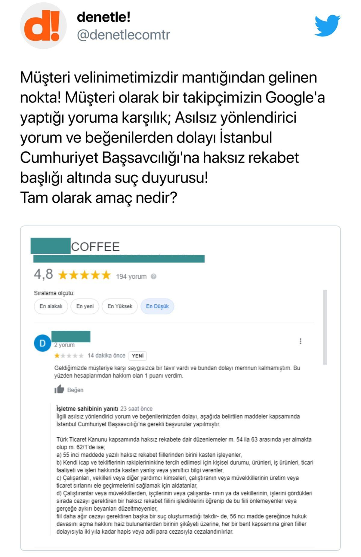 İnternette Olumsuz Yorum Yazıp Düşük Puan Verdiğiniz Bir İşletme Sizi Savcılığa Verebilir mi?