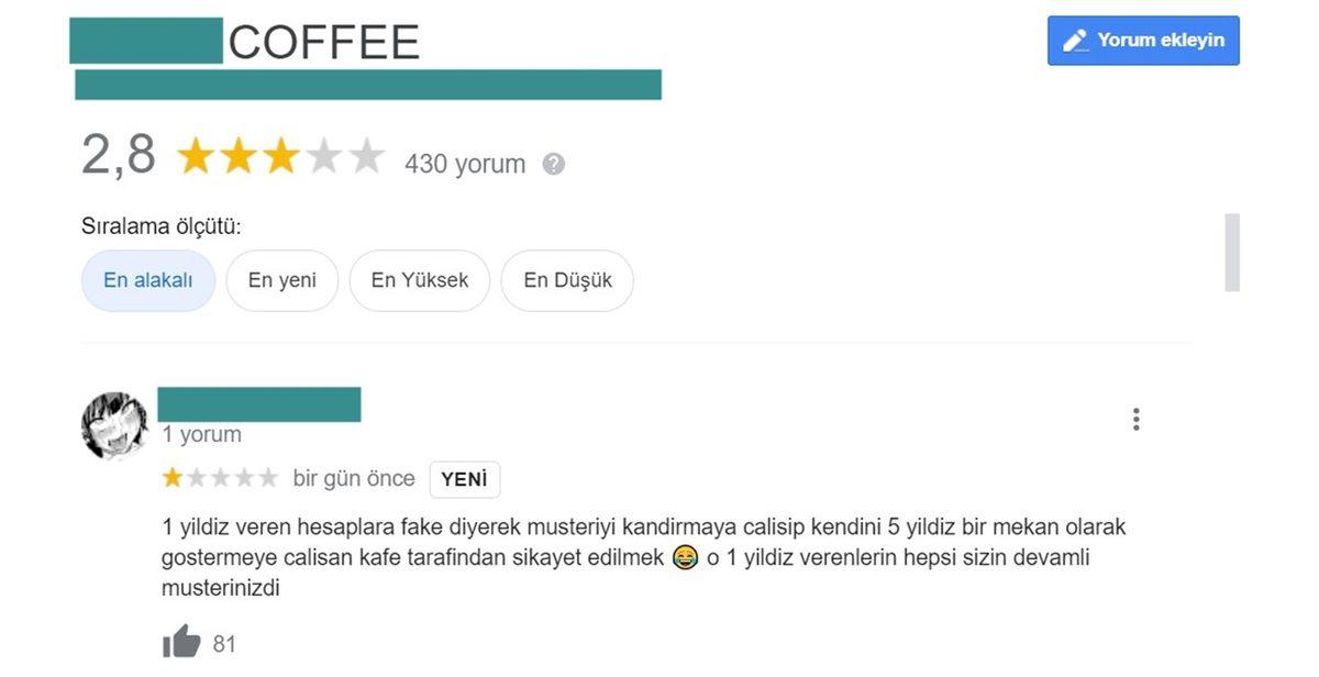 Dijital Linç: Kötü Yorum Yapan Müşterisini Savcılığa Vermekle Tehdit Eden İşletmenin Puanı Çakıldı