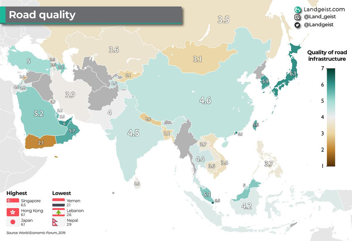 Asya’daki En İyi ve En Kötü Yollara Sahip Ülkeler Açıklandı: Türkiye Kaçıncı Sırada?