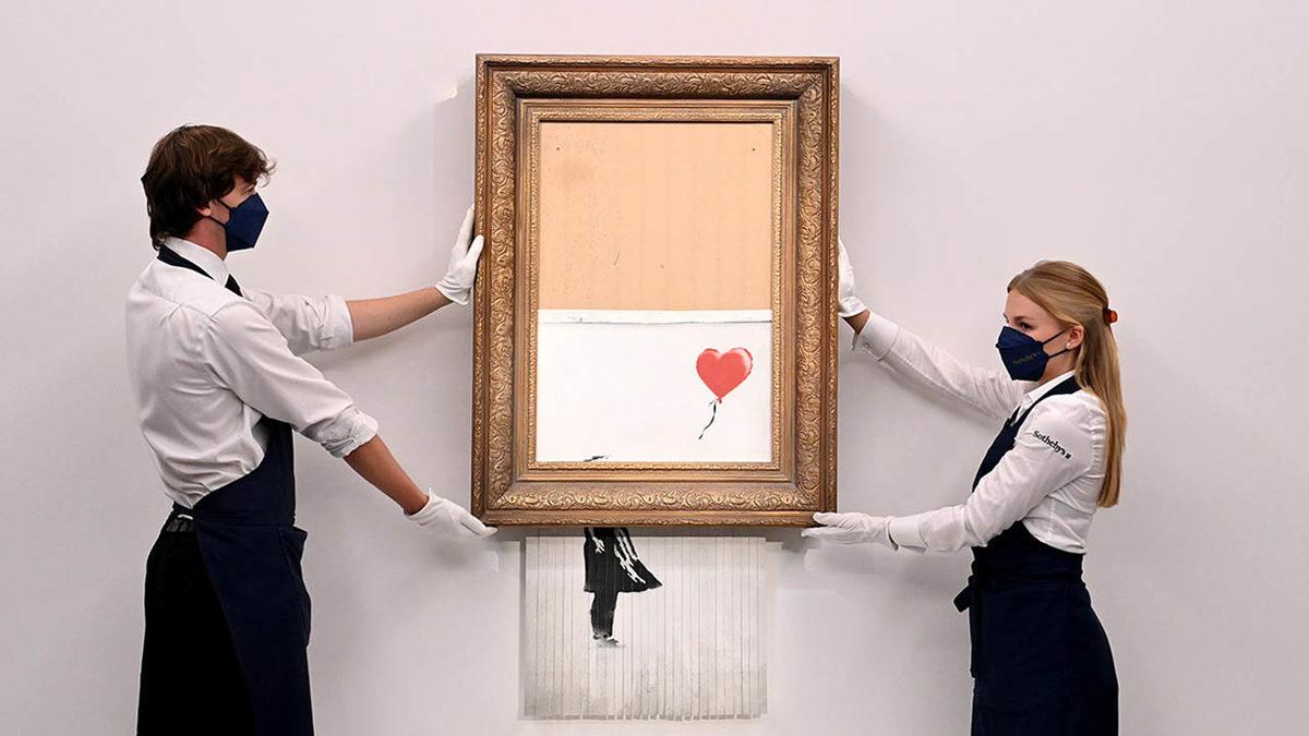 Anonim Sanatçı Banksy’nin Kendi Kendini Parçalayan Tablosu, 24 Milyon Dolara Satıldı