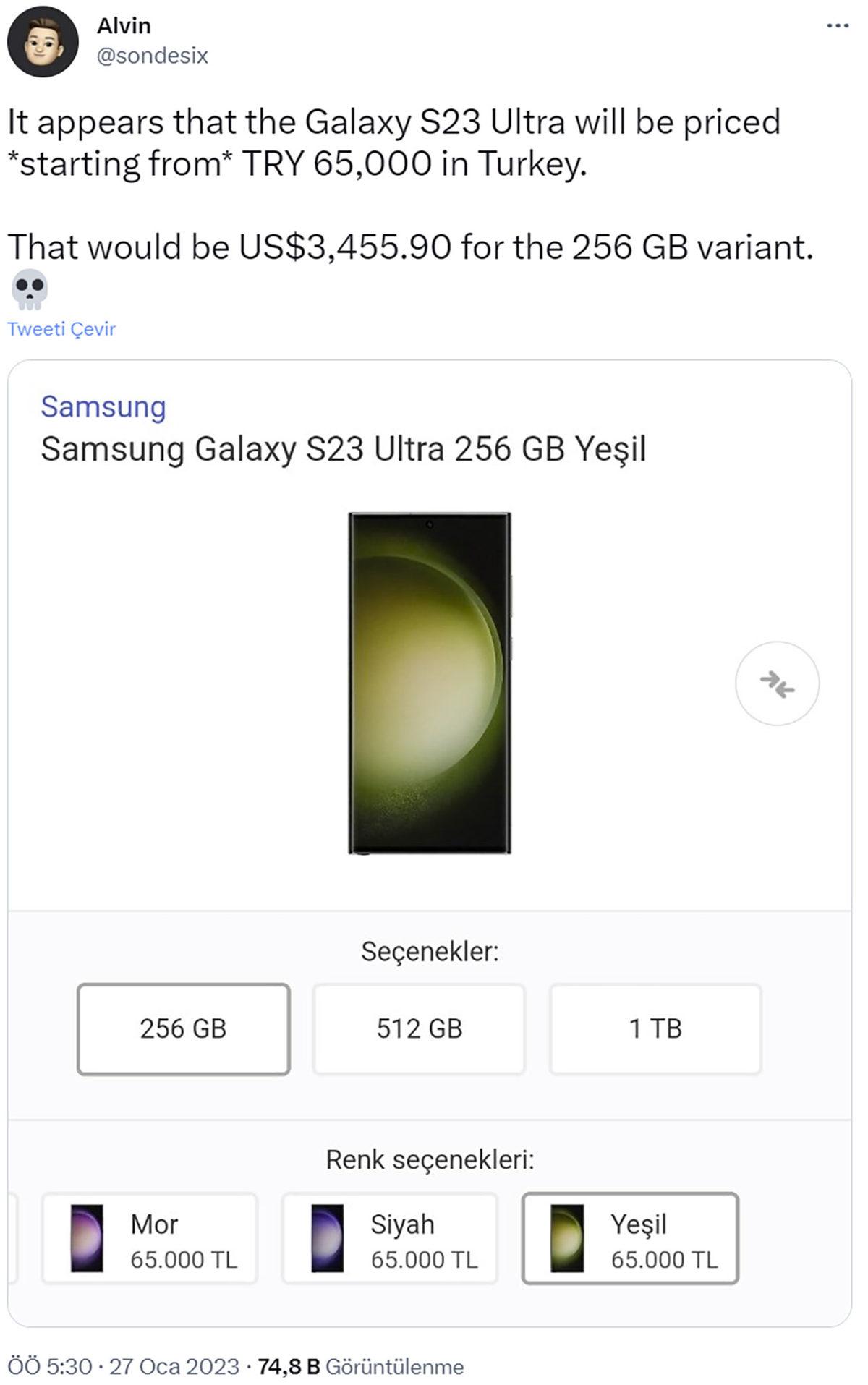 Samsung Galaxy S23 Türkiye Fiyatları Sızdırıldı İddiası Ortalığı Karıştırdı: Peki Görünce Kabuslarınıza Girecek Bu Fiyat Gerçek Olabilir mi?