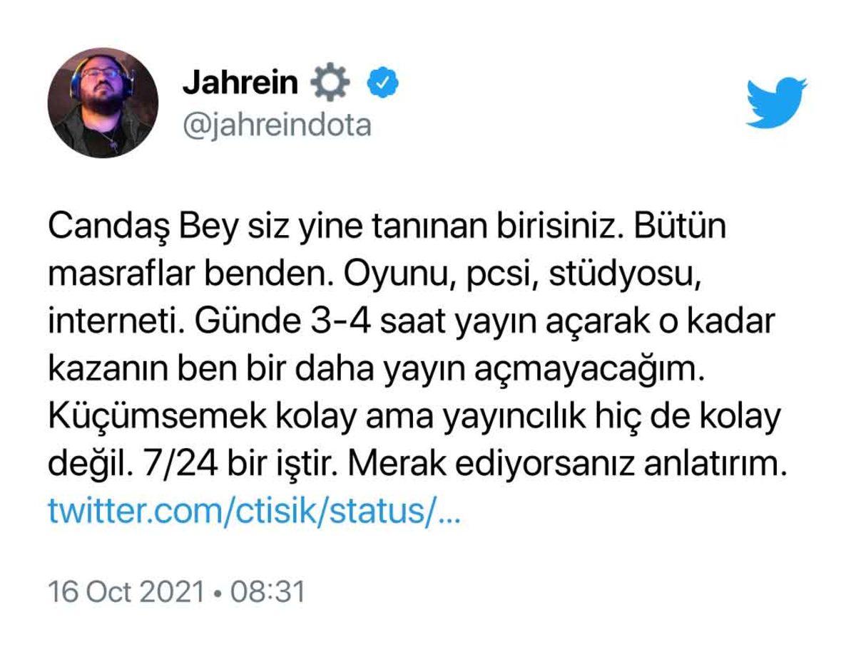 Jahrein’den Yayıncıların Kazandığı Parayı Eleştiren Gazeteciye Yanıt: Sen de Kazan, Ben Bırakayım
