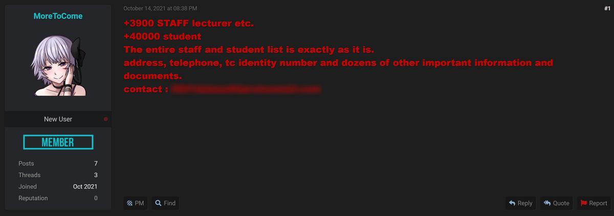 Türkiye’de Üç Üniversite Siber Saldırıya Uğradı: Öğrenci ve Personel Bilgileri Satışa Çıktı (GÜNCELLEME)