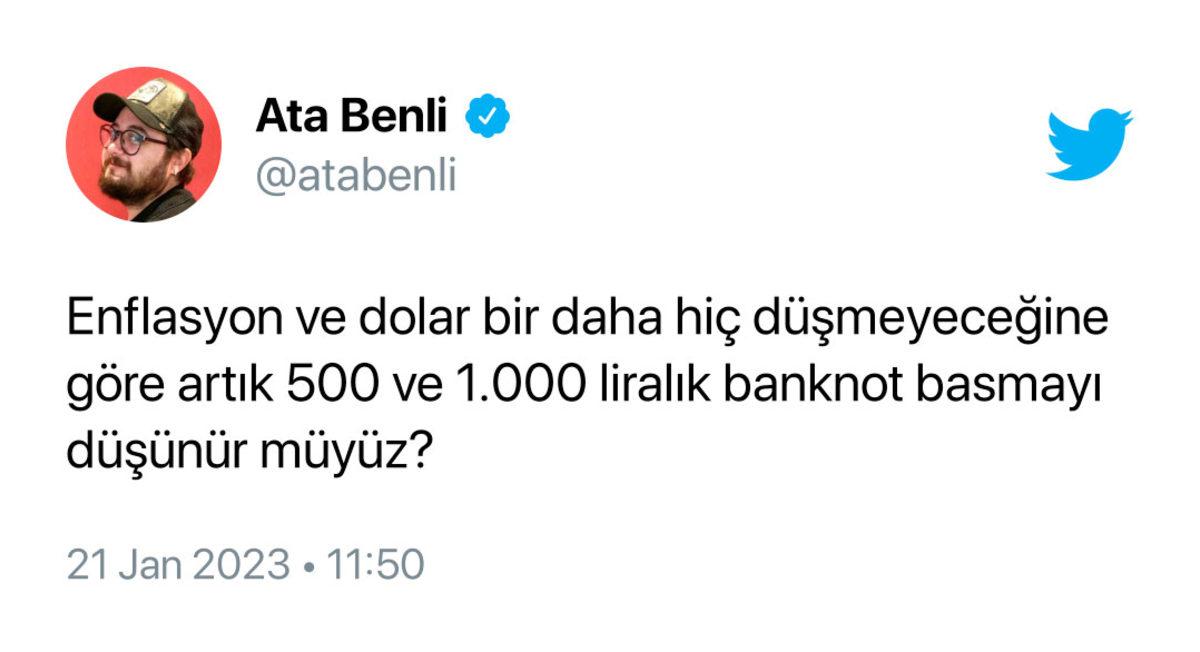 Ekonomist Özgür Demirtaş’tan 500 TL ve 1000 TL’lik Banknot Çağrısı Twitter’da Yankı Buldu