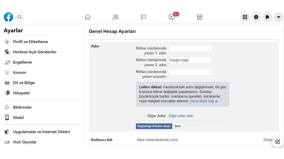 Facebook’ta İsim Değiştirme Nasıl Yapılır?