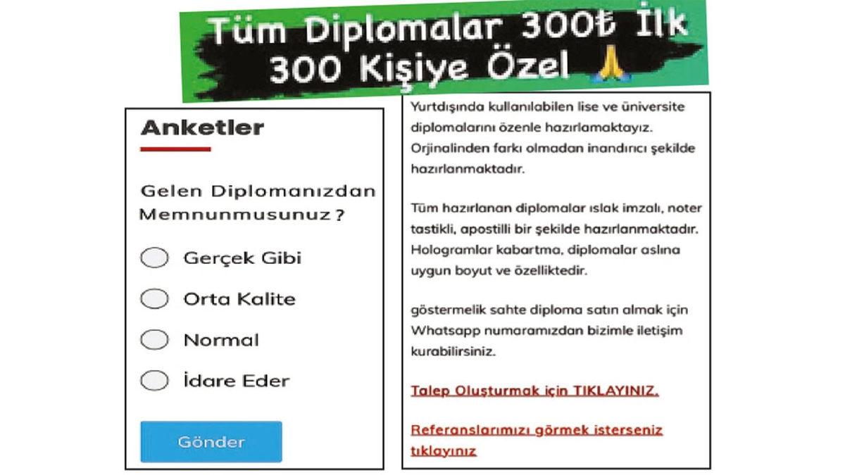 Sahte Diploma Siteleri Yeniden Patlak Verdi: Kalpazanlar, 500 TL’ye ODTÜ Diploması Bile Satıyor