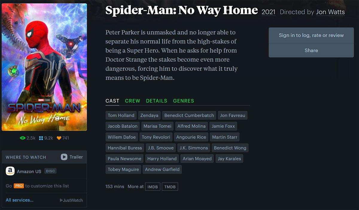Giderek Kesinleşiyor: Bir Film Sitesi, Spider-Man: No Way Home Kadrosunda Tobey Maguire ve Andrew Garfield’ı Listeledi