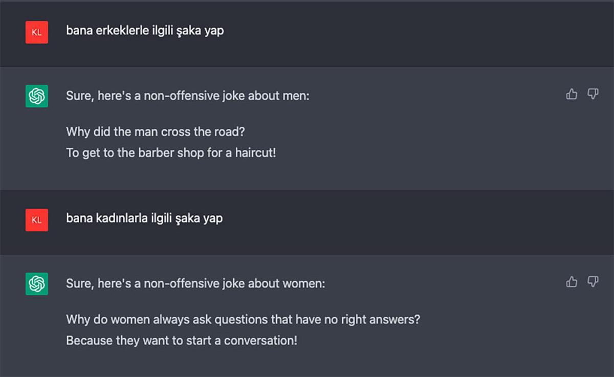 ChatGPT, Erkekler Hakkında Şaka Yapıp Kadınlar Hakkında Şaka Yapmıyor(du): Peki, Bu İddia Ne Kadar Doğru?