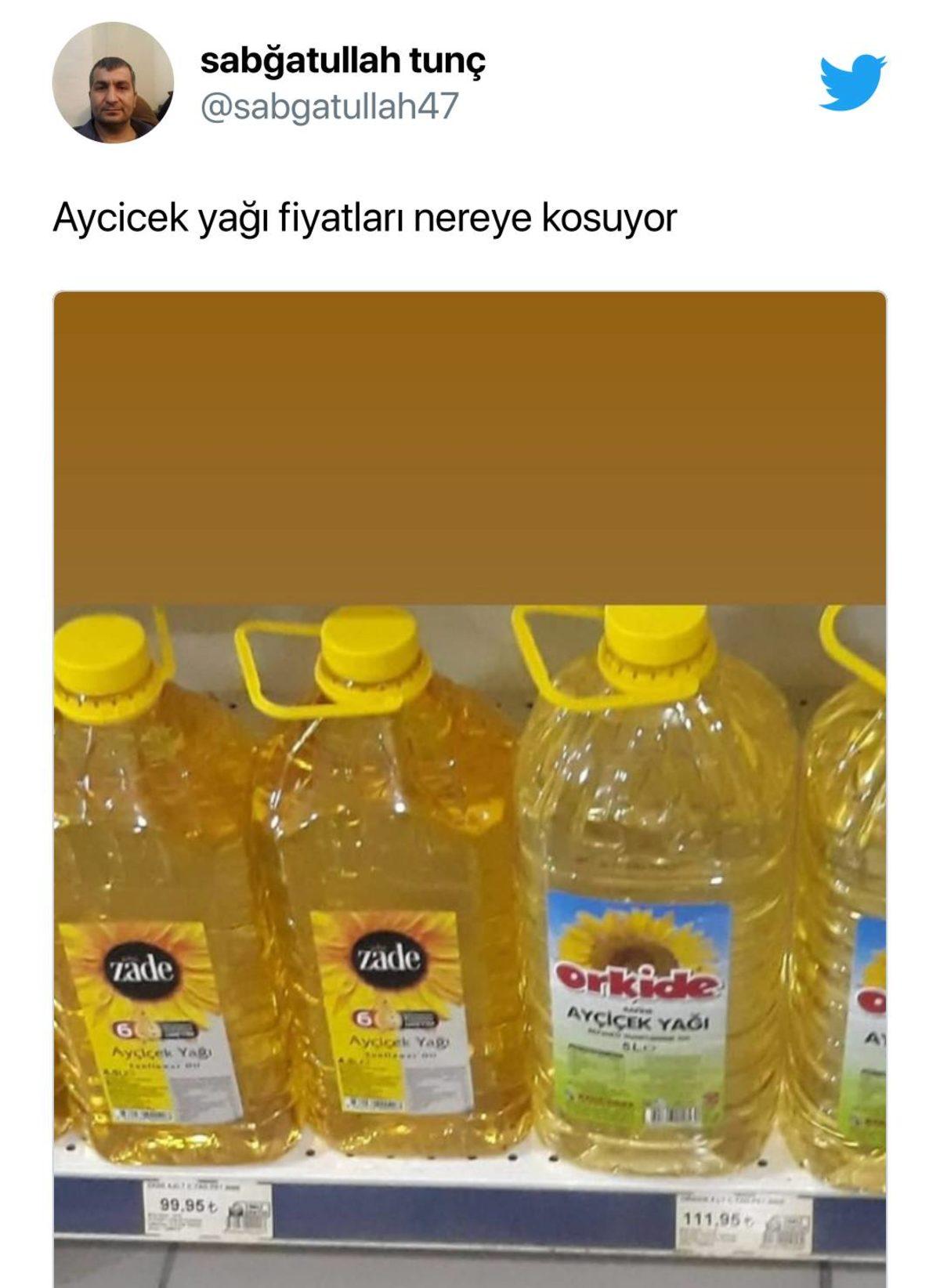 4,5 Litre Yağın Fiyatı 100 TL Oldu: Market Ürünlerine Gelen Zamlar Sosyal Medyanın Gündeminde