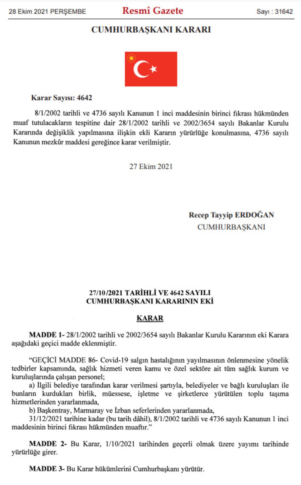 Sağlık Çalışanları, Yıl Sonuna Kadar Toplu Taşımaya Ücretsiz Binebilecek