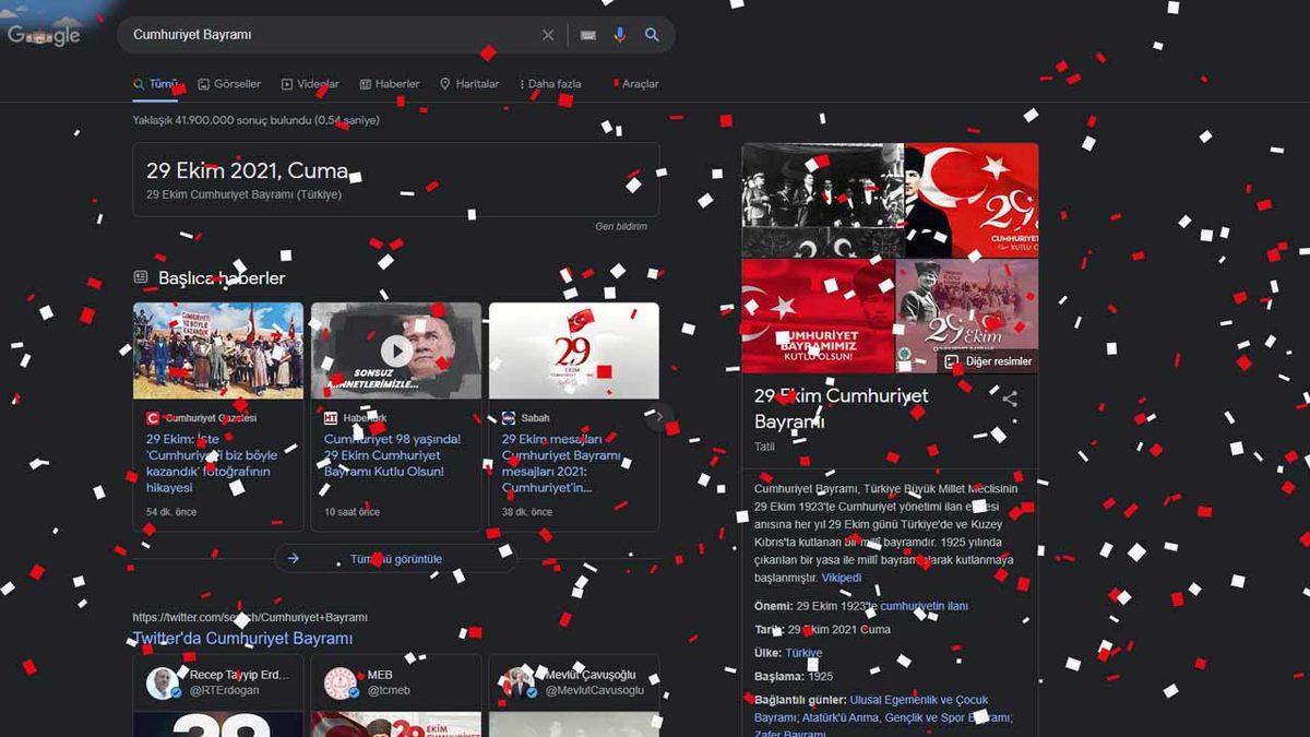 Google’dan 29 Ekim Cumhuriyet Bayramı’na Özel Doodle
