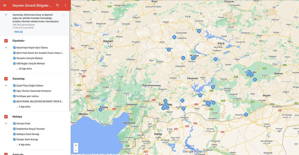Google Üzerinden Güvenli Deprem Bölgelerine ve Yardım Mesajlarına Ulaşılabileceği Aktarıldı