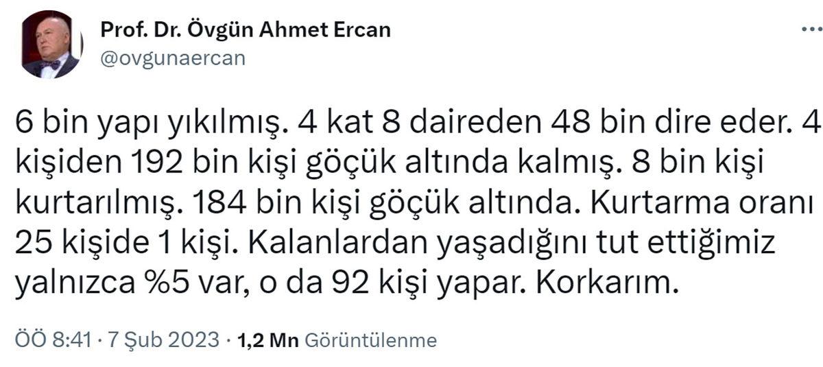 Prof. Dr. Ahmet Ercan’dan Deprem Bölgesi Hakkında Kan Donduran Açıklama: 184 Bin Kişi Göçük Altında...