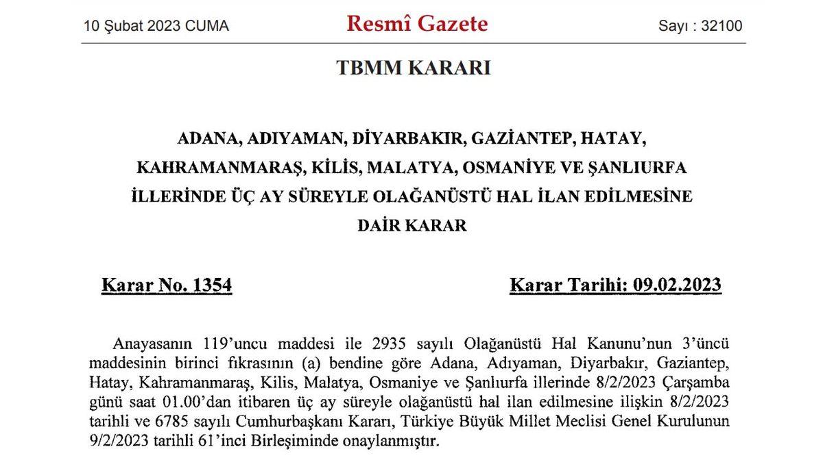 Deprem Bölgesinde OHAL Uygulamasının Ne Zaman Sona Ereceği Açıklandı