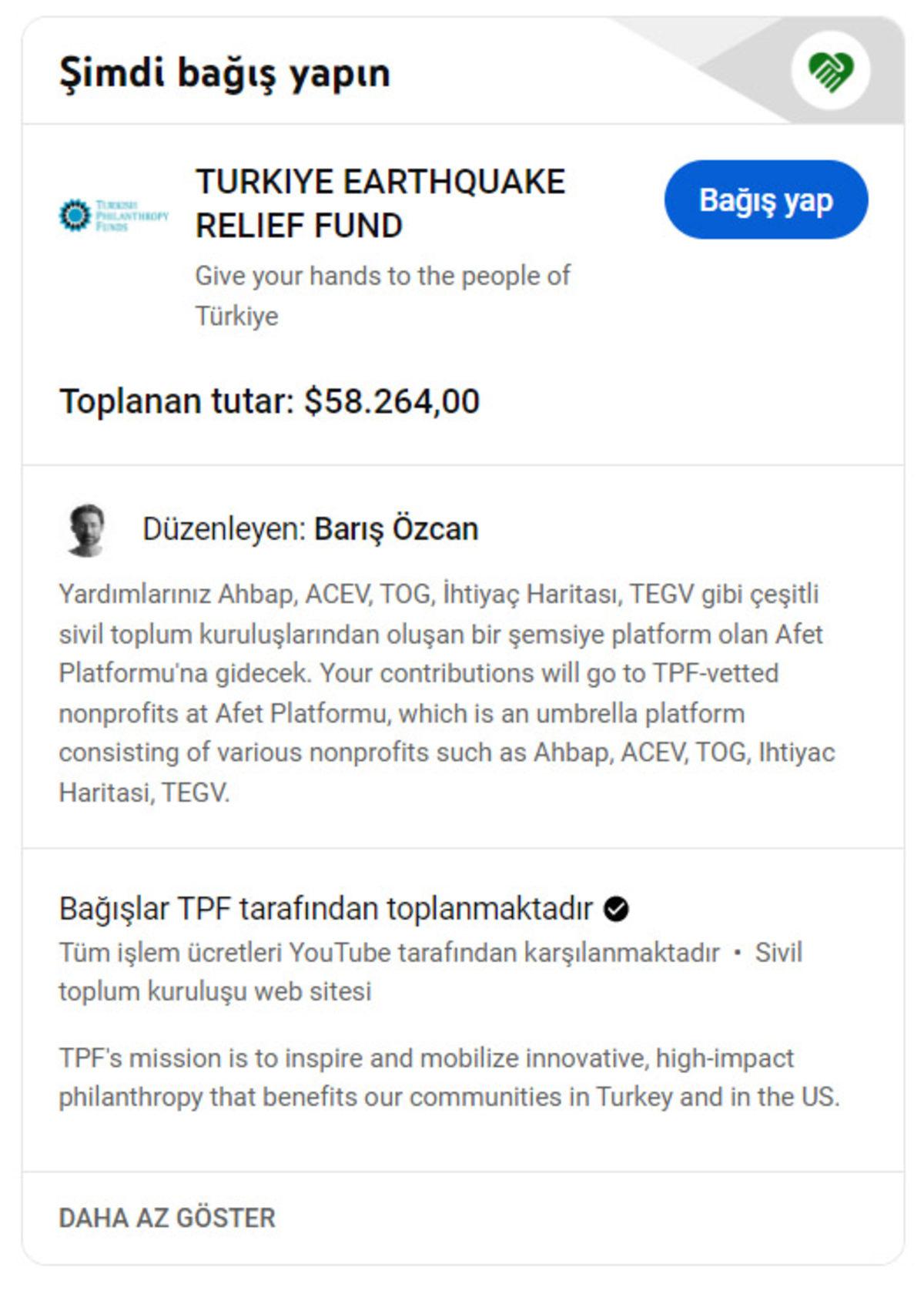 YouTube Üzerinden Yapılan Deprem Dayanışma Ortak Yayınları Sona Erdi: 11 Milyon TL’nin Üzerinde Bağış Toplandı