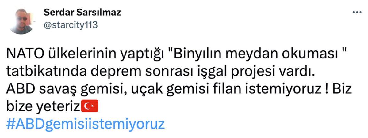 ABD’nin Depremzedelere Yardım İçin Uçak Gemisi Göndermesi Komplo Teorisyenlerini Coşturdu: #ABDgemisiistemiyoruz Etiketi Gündem Oldu