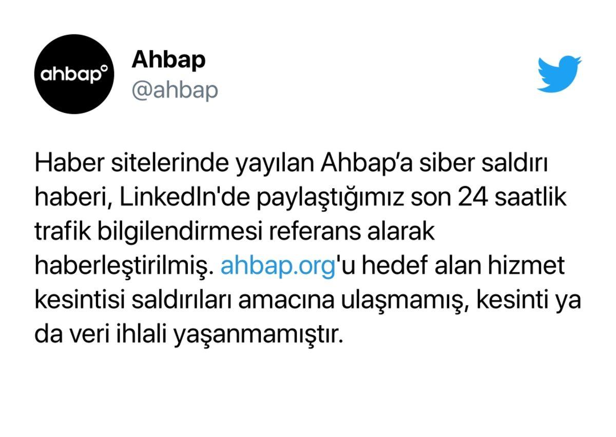Ahbap’ın Yoğun Bir Siber Saldırıya Uğradığı İddia Edildi: Ahbap’tan Açıklama Geldi
