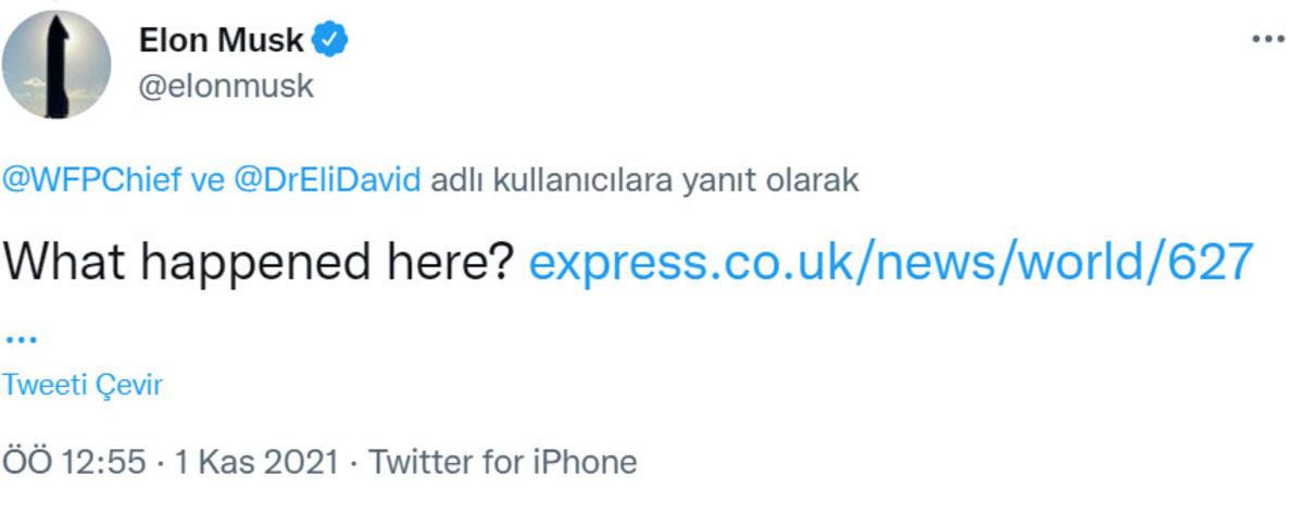 Elon Musk’a ’Açlığı Bitirme Çağrısı’ Yapan BM Yetkilisinden Yeni Çağrı: En Azından Bi’ Konuşalım