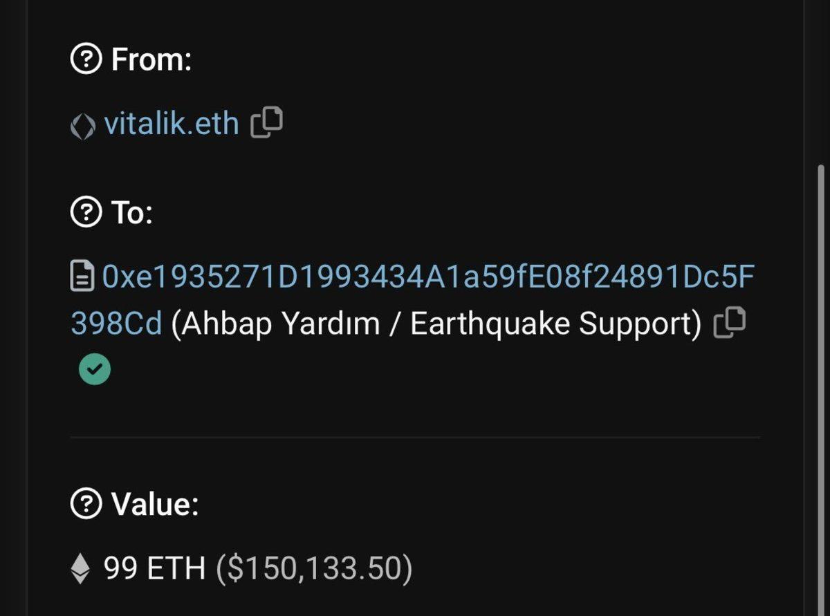 İlk Bağış Miktarı Tepki Çeken Ethereum’un Kurucusu Vitalik Buterin, Depremzedeler İçin Büyük Bir Bağış Daha Yaptı
