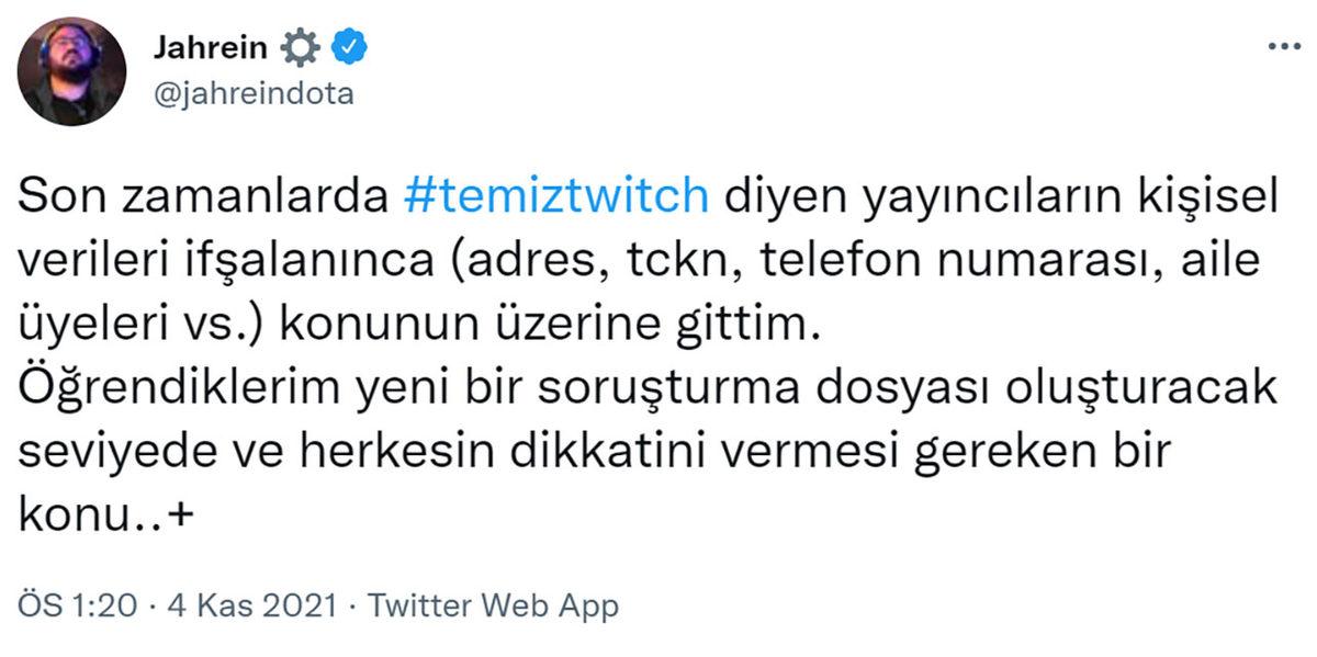 Jahrein, Twitch Yayıncılarının Kişisel Bilgilerinin Nasıl İfşalandığını Açıkladı: Hepimiz Tehlike Altındayız