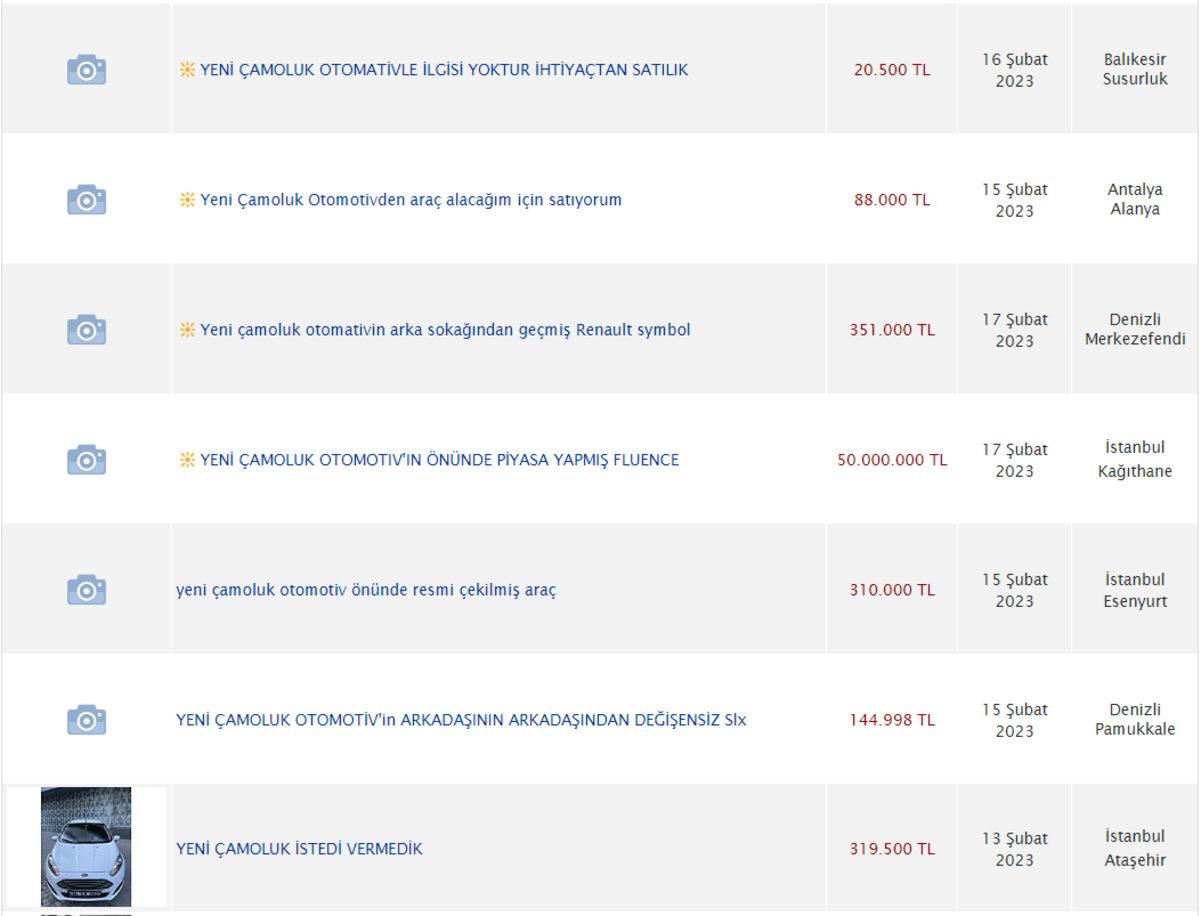 İnternetin Taze Fenomeni Yeni Çamoluk Otomotiv Şimdi de İkinci El Otomobil Satanların Diline Düştü
