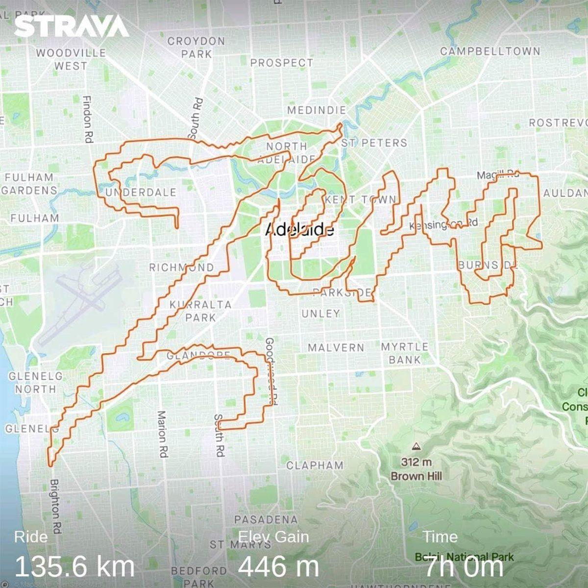 Bir Bisikletçi, GPS Yollarını Kullanarak Birbirinden Eğlenceli Çizimler Yaptı