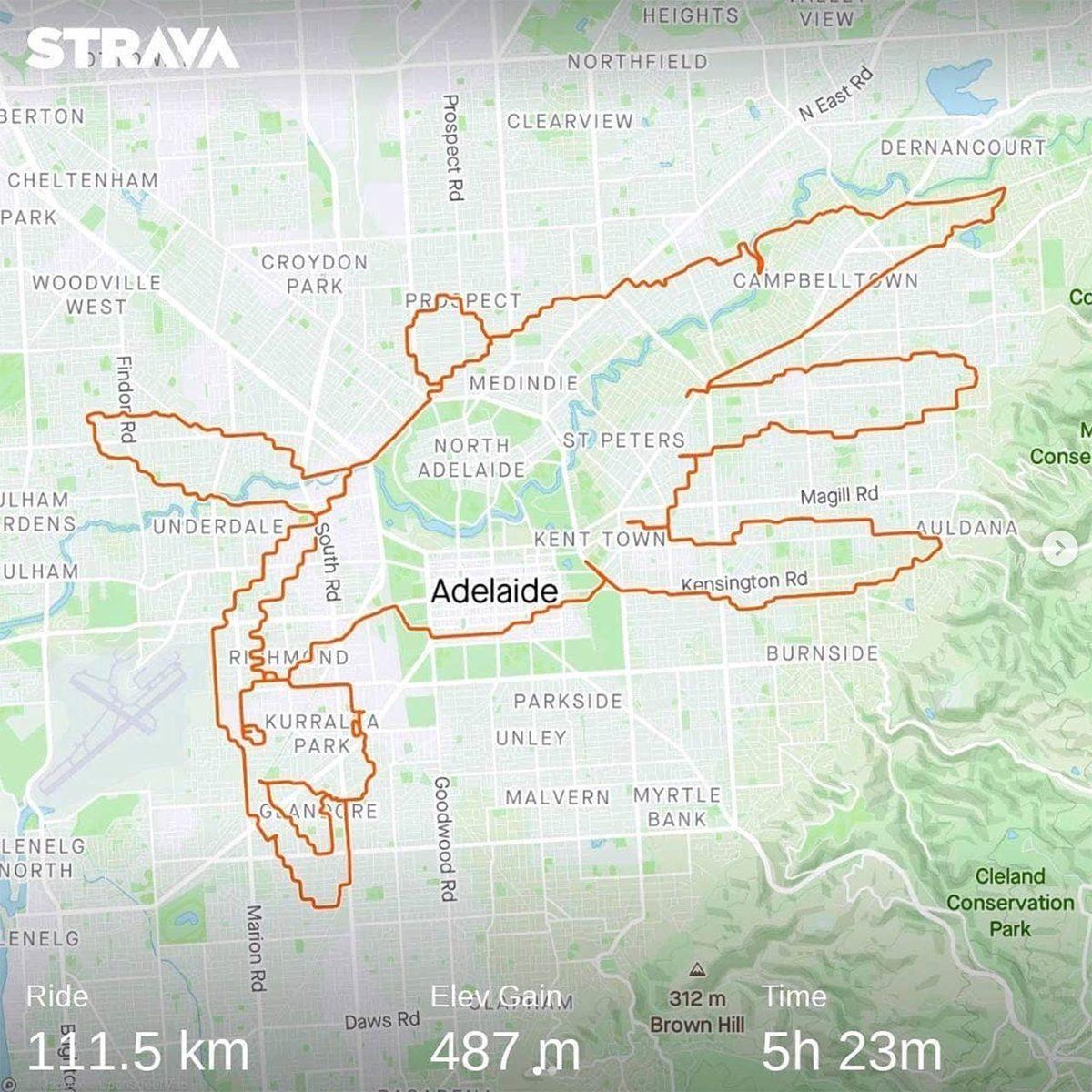 Bir Bisikletçi, GPS Yollarını Kullanarak Birbirinden Eğlenceli Çizimler Yaptı