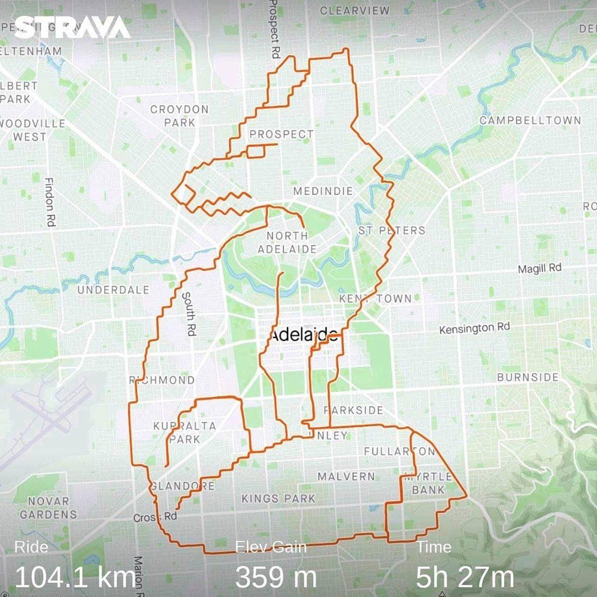 Bir Bisikletçi, GPS Yollarını Kullanarak Birbirinden Eğlenceli Çizimler Yaptı