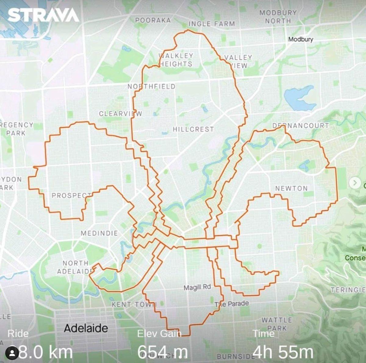 Bir Bisikletçi, GPS Yollarını Kullanarak Birbirinden Eğlenceli Çizimler Yaptı