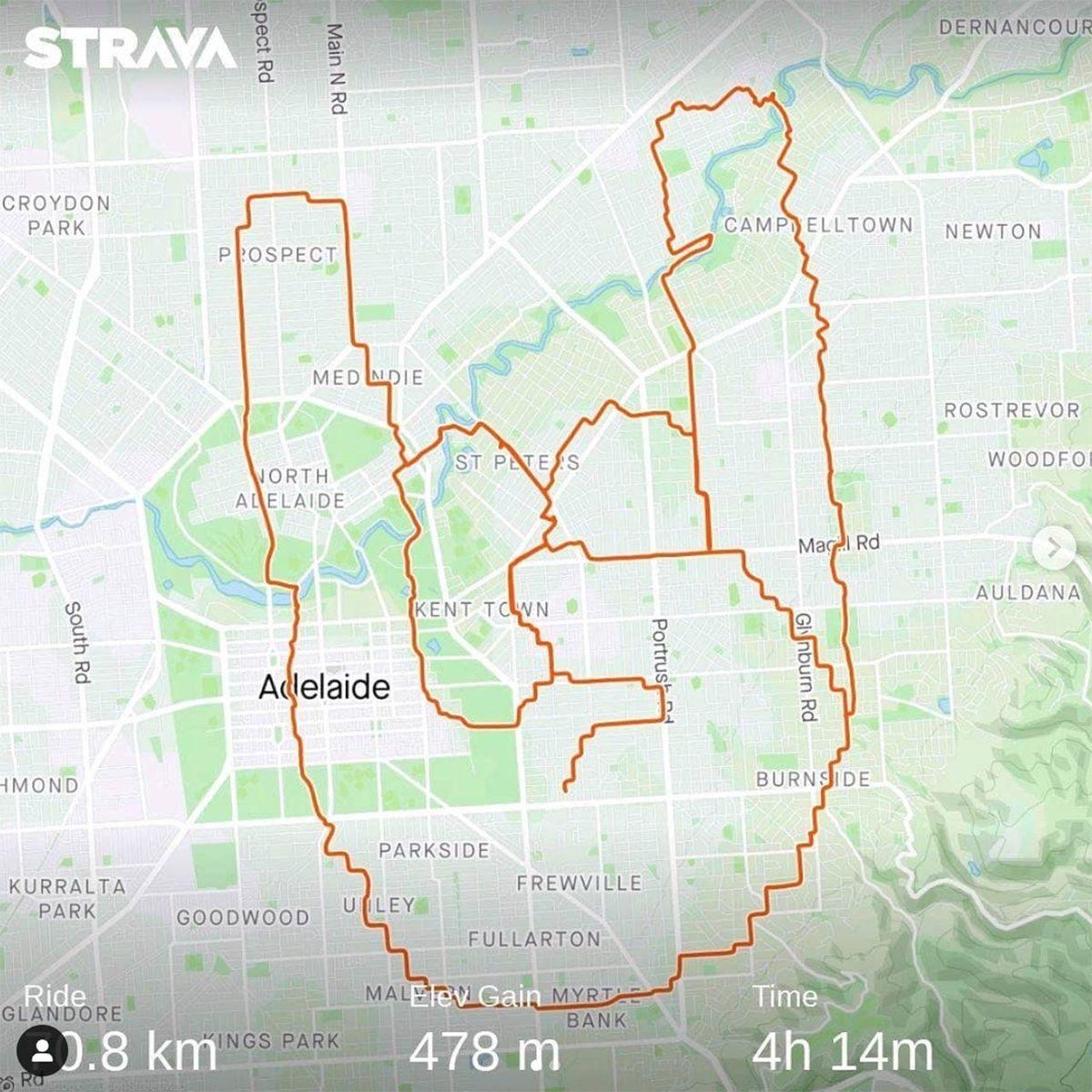 Bir Bisikletçi, GPS Yollarını Kullanarak Birbirinden Eğlenceli Çizimler Yaptı