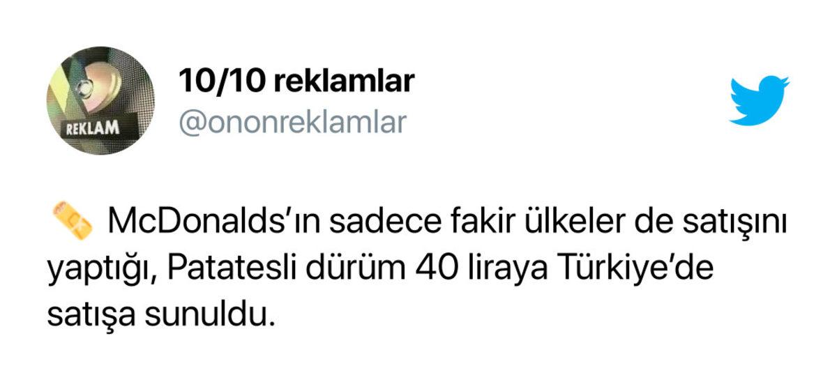 McDonald’s’ın 80 TL’ye ‘Patates Dürüm Menü’ Satmaya Başlamasını Konuşmamız Gerek: İşte Sosyal Medyadan Gelen Tepkiler...