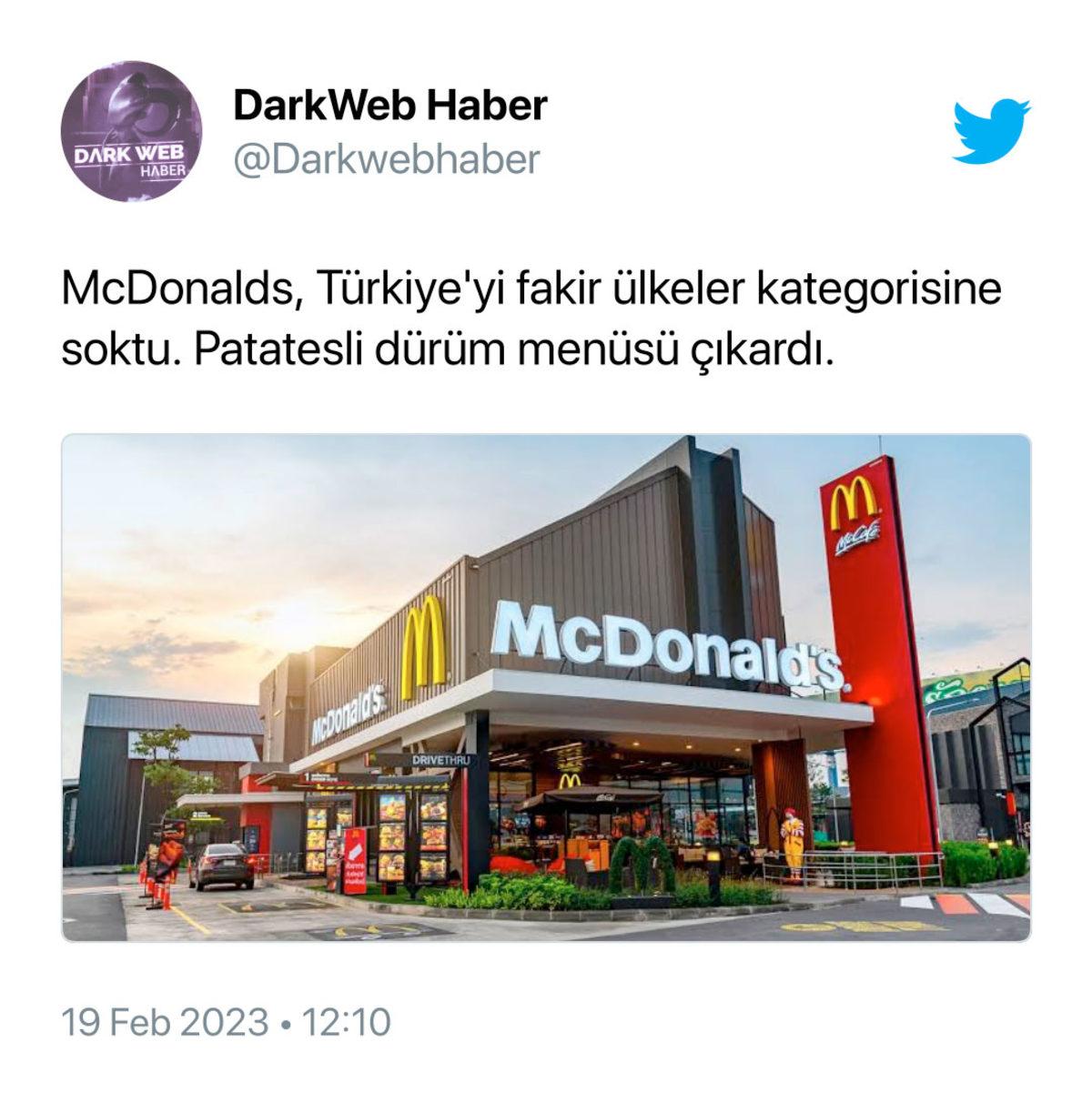 McDonald’s’ın 80 TL’ye ‘Patates Dürüm Menü’ Satmaya Başlamasını Konuşmamız Gerek: İşte Sosyal Medyadan Gelen Tepkiler...