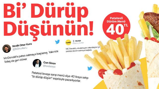 McDonald’s’ın 80 TL’ye ‘Patates Dürüm Menü’ Satmaya Başlamasını Konuşmamız Gerek: İşte Sosyal Medyadan Gelen Tepkiler...