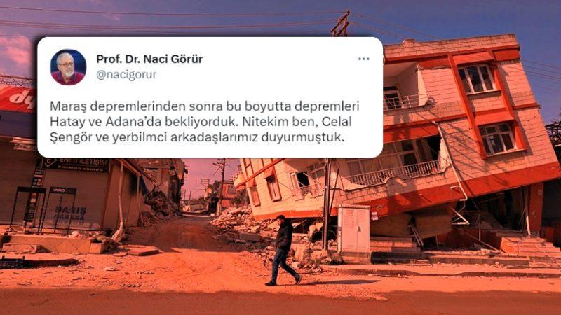 Prof. Dr. Naci Görür’den 6.4 ve 5.8’lik Depremlerin Ardından Açıklama: Adana’da da Dikkatli Olmalıyız