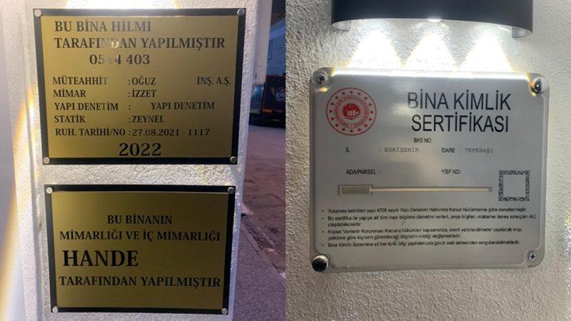 Türkiye’nin Tamamında Yaygınlaşmalı: Yapılan Binada Kimlerin Payı Olduğunu Gösteren "Bina Kimlikleri"