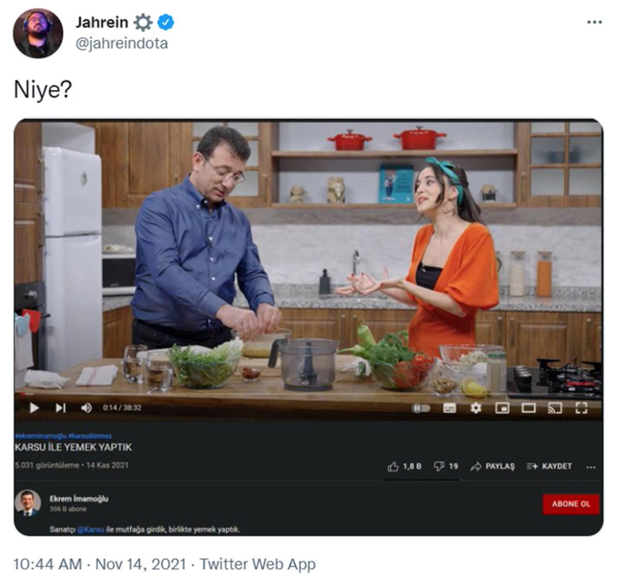 Ekrem İmamoğlu’nun Karsu’yla Çektiği Yemek Videosuna Tepki Gösteren Jahrein, İftirayla Suçlandı: İşte Gelen Tepkiler