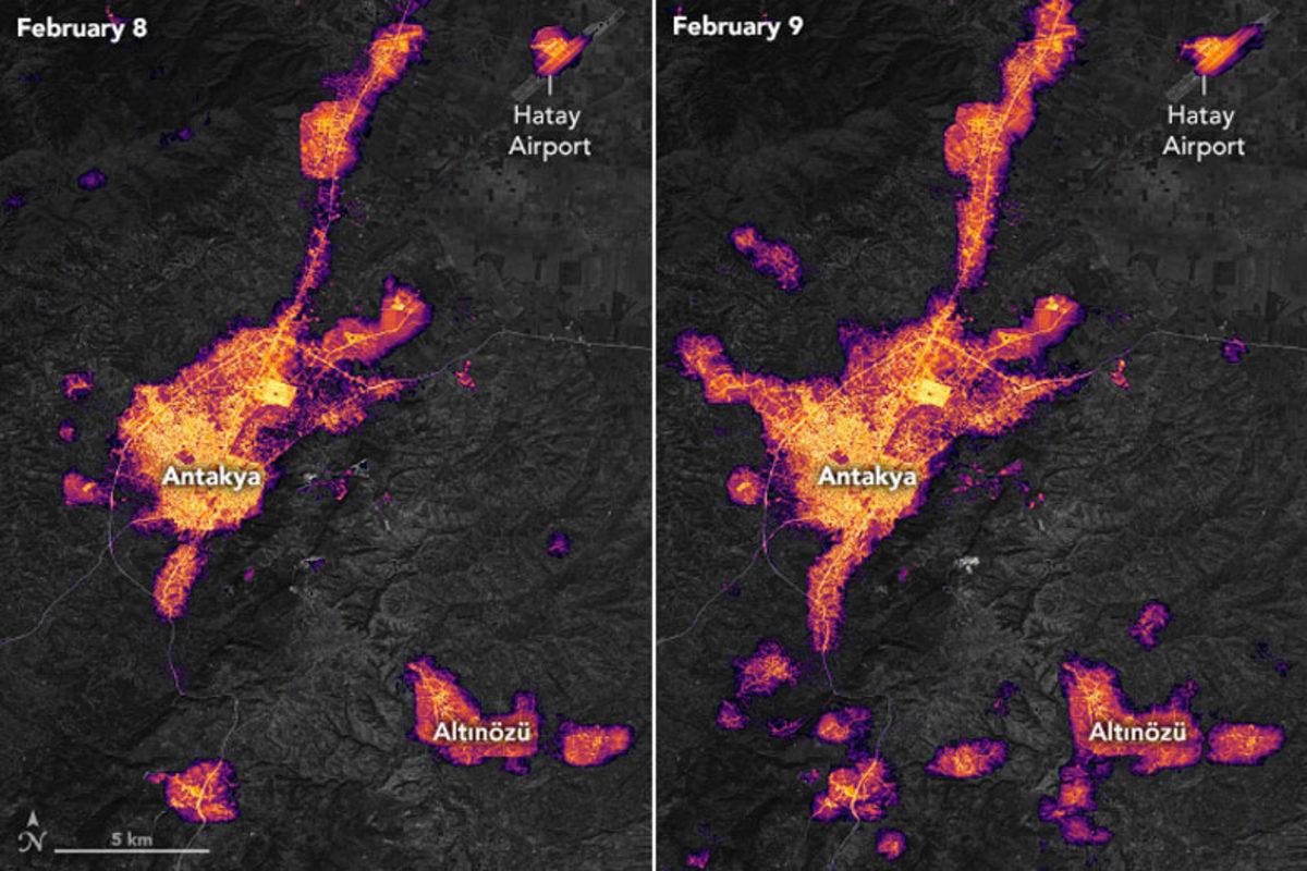 NASA, Hatay’ın Deprem Öncesi ve Sonrasına Ait Yeni Uydu Görüntüleri Paylaştı